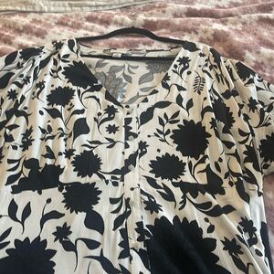 Black and white floral dress